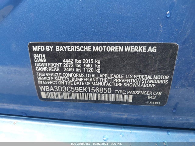 WBA3D3C59EK156850 BMW 328D
