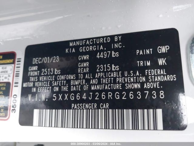 5XXG64J26RG263738 KIA K5 Gt-line