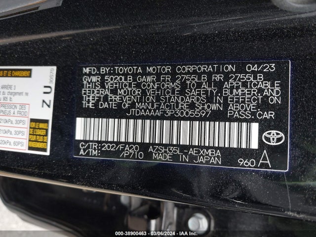 Toyota Crown Xle 2023 JTDAAAAF3P3005597 Image 9