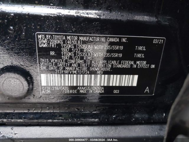 2021 TOYOTA RAV4 2T3Y1RFV1MC131724 Photo 8
