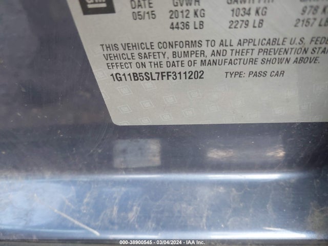 Chevrolet MALIBU LS 2015 1G11B5SL7FF311202 Image 9