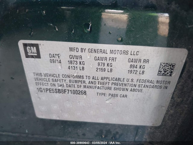 Chevrolet Cruze 2lt Auto 2015 1G1PE5SB8F7100268 Image 9
