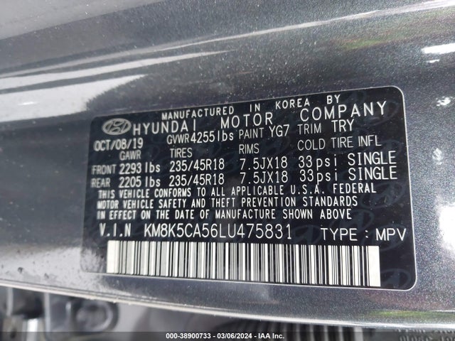 Hyundai Kona Ultimate 2020 KM8K5CA56LU475831 Image 9