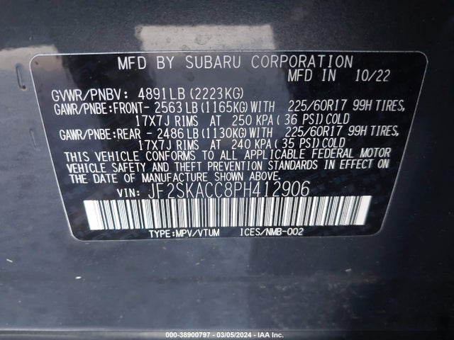 Subaru Forester 2023 JF2SKACC8PH412906 Image 9