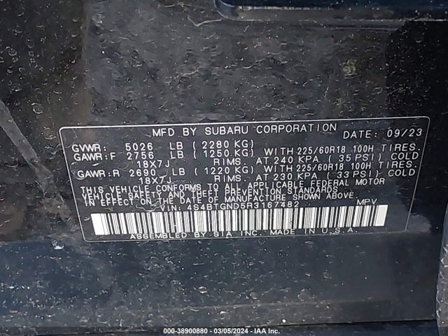 Subaru Outback Limited Xt 2024 4S4BTGND5R3167482 Image 9
