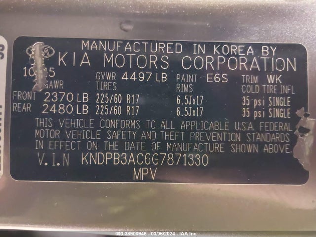 KIA Sportage Lx 2016 KNDPB3AC6G7871330 Image 9