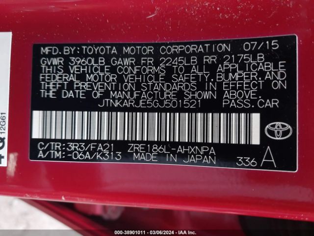 JTNKARJE5GJ501521 Scion IM