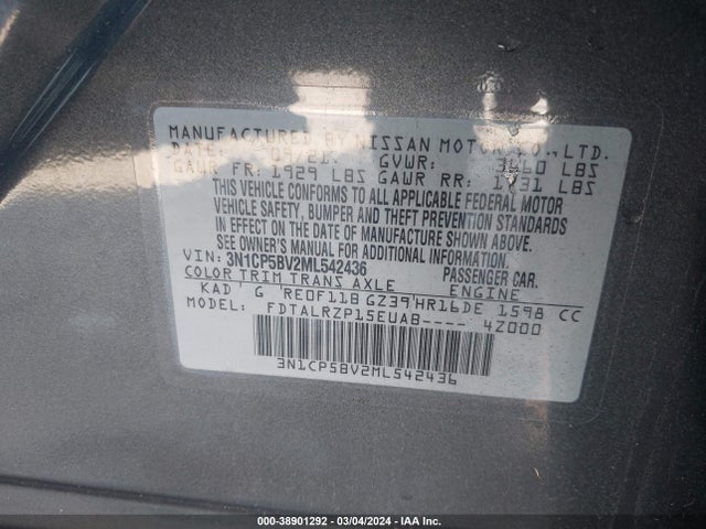 Nissan Kicks S Xtronic Cvt 2021 3N1CP5BV2ML542436 Image 9