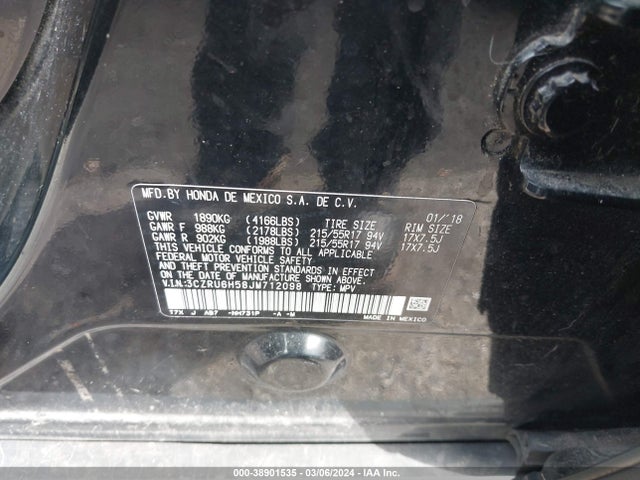 Honda HR-V EX 2018 3CZRU6H58JM712098 Image 9