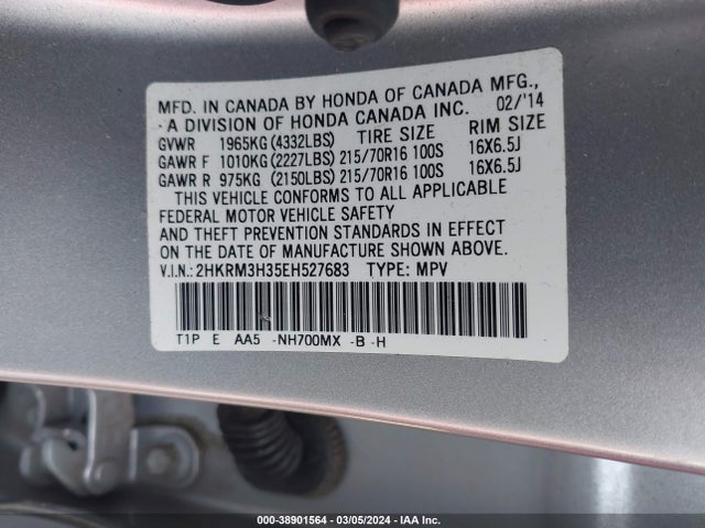Honda CR-V LX 2014 2HKRM3H35EH527683 Image 9