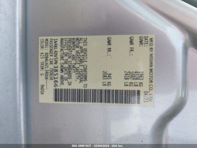 1N4BL4DV5PN385166 Nissan Altima Sv Fwd