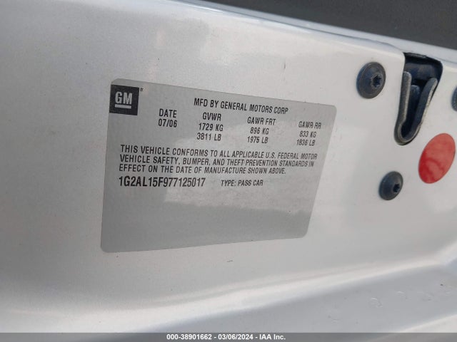 2007 PONTIAC G5 VIN: 1G2AL15F977125017
