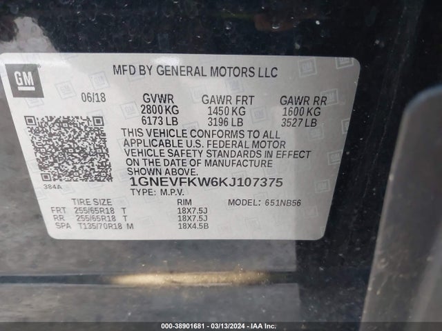 Chevrolet Traverse Ls 2019 1GNEVFKW6KJ107375 Image 9