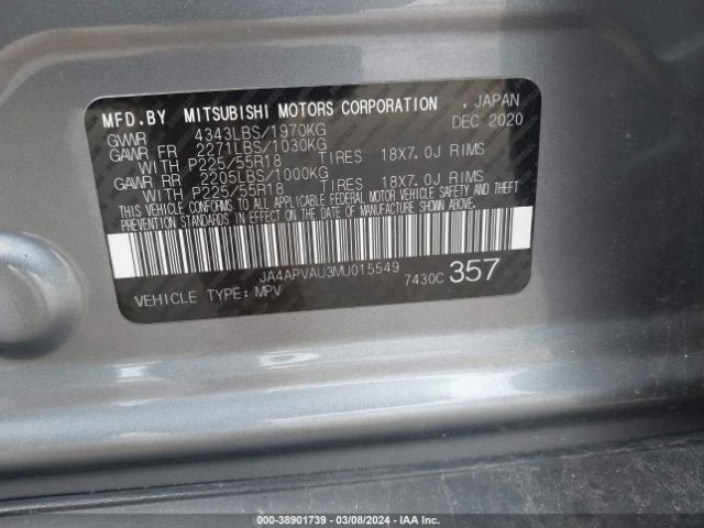 JA4APVAU3MU015549 Mitsubishi Outlander Sport 2.0 Se 2wd