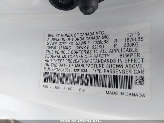 Honda Civic Sport 2020 2HGFC4B81LH301034 Image 9
