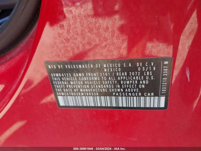 3VWC57BU2KM168338 Volkswagen Jetta 1.4t R-line/1.4t S/1.4t Se