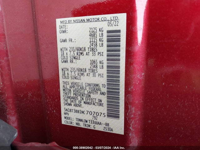 Nissan Rogue Sv Intelligent Awd 2022 5N1BT3BB1NC707075 Image 9