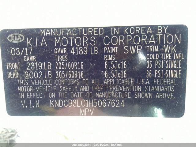 KIA NIRO LX 2017 KNDCB3LC1H5067624 Image 9