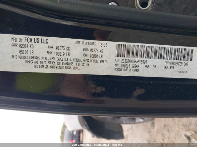 Dodge Charger Sxt 2015 2C3CDXHG8FH915800 Image 9