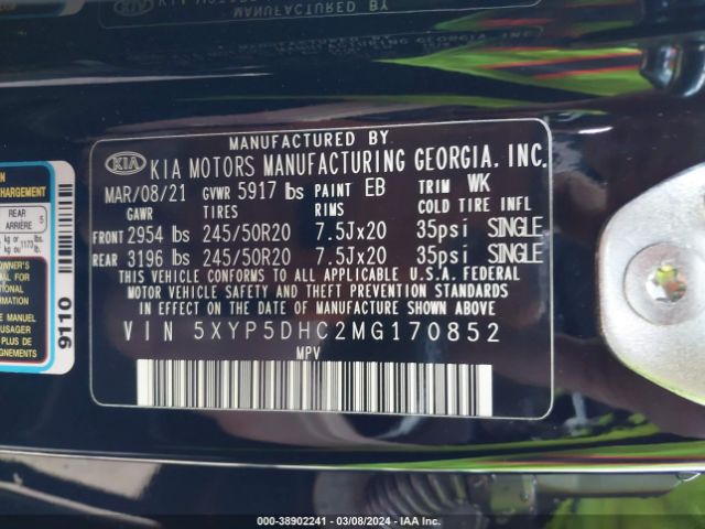 5XYP5DHC2MG170852 KIA Telluride Sx
