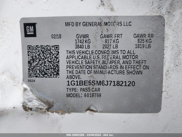 Chevrolet Cruze Lt Auto 2018 1G1BE5SM6J7182120 Image 9