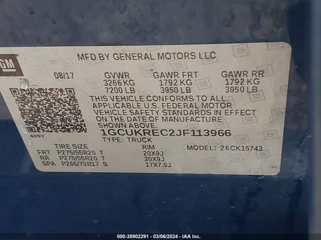 Chevrolet Silverado 1500 1lt 2018 1GCUKREC2JF113966 Image 9