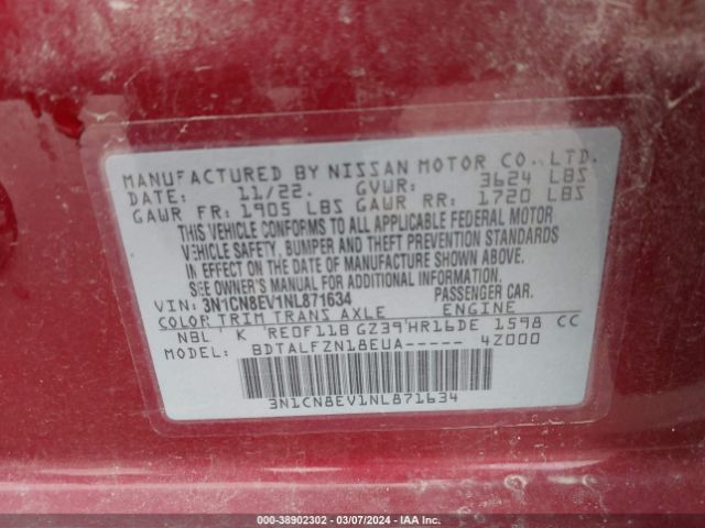3N1CN8EV1NL871634 Nissan Versa 1.6 Sv Xtronic Cvt
