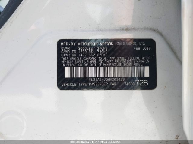 ML32A3HJ6HH003439 Mitsubishi MIRAGE ES