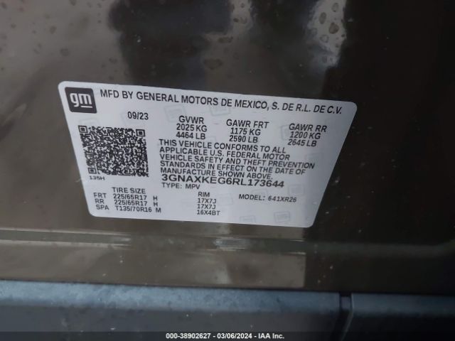 3GNAXKEG6RL173644 Chevrolet Equinox Fwd Lt