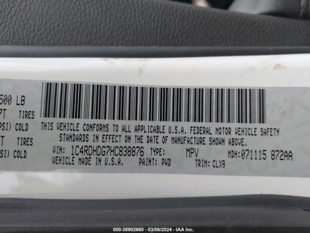 1C4RDHDG7HC838876 Dodge Durango Gt Rwd