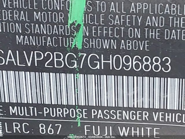 SALVP2BG7GH096883 Land Rover Range Rover Evoque Se/se Premium