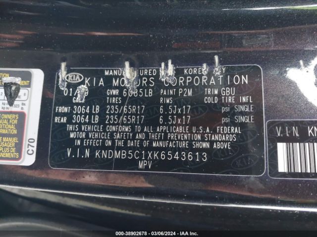 KNDMB5C1XK6543613 KIA SEDONA LX