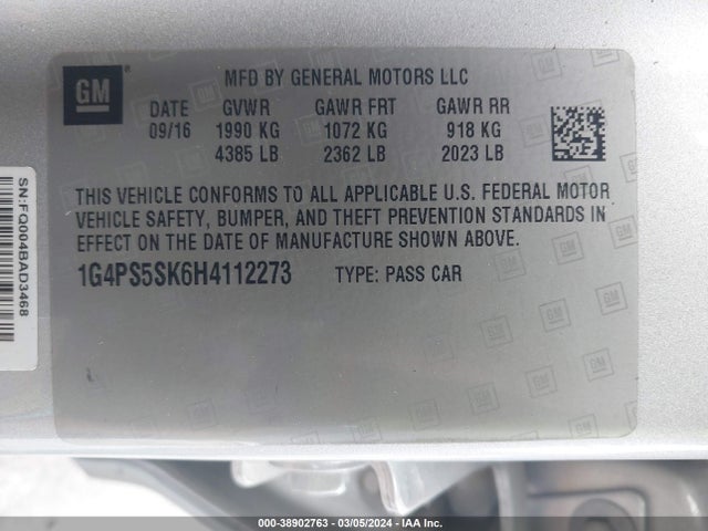 1G4PS5SK6H4112273 Buick Verano Leather Group