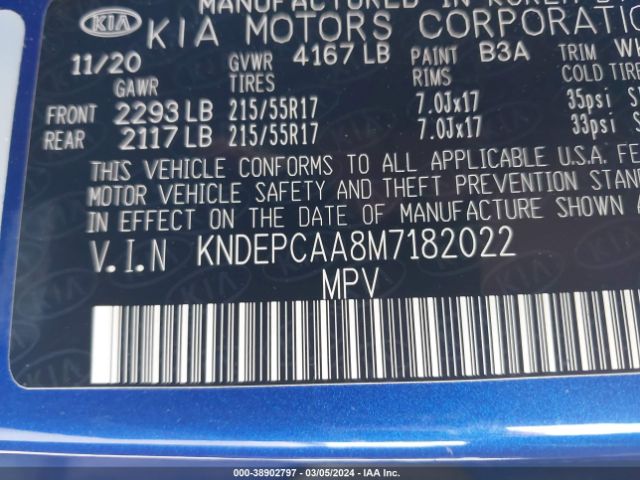 KNDEPCAA8M7182022 KIA Seltos Lx