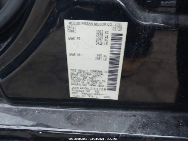 Nissan Altima 2.5 S 2019 1N4BL4BV0KC210329 Image 9