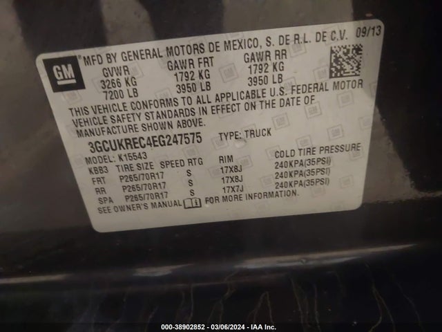 Chevrolet Silverado 1500 1lt 2014 3GCUKREC4EG247575 Image 9