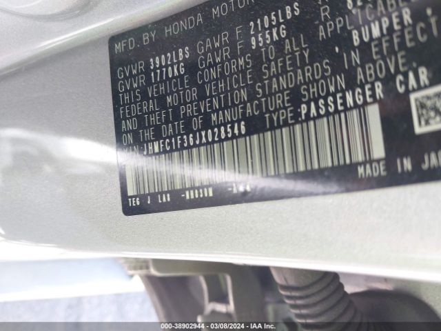 JHMFC1F36JX028546 Honda Civic Ex-t