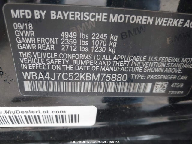 BMW 440i Gran Coupe Xdrive 2019 WBA4J7C52KBM75880 Image 9