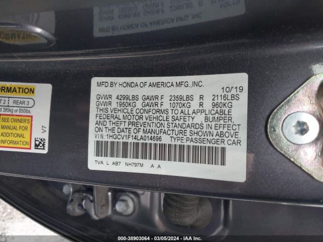 1HGCV1F14LA014696 Honda ACCORD LX