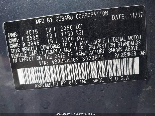 4S3BNAB69J3023844 Subaru Legacy 2.5i