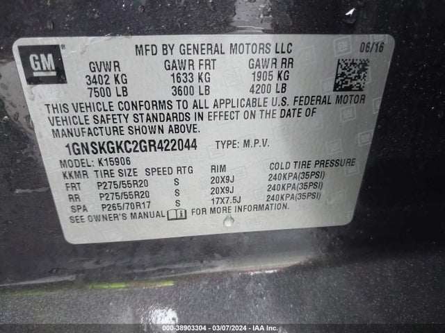 Chevrolet Suburban Ls 2016 1GNSKGKC2GR422044 Image 9