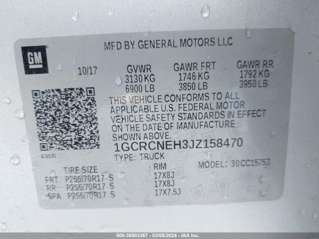 Chevrolet Silverado 1500 Wt 2018 1GCRCNEH3JZ158470 Image 9