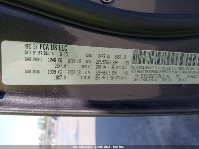 3C4PDCBG1FT737413 Dodge Journey Sxt