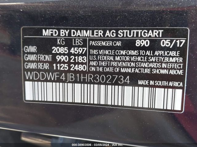 WDDWF4JB1HR302734 Mercedes-Benz C 300 Luxury/sport