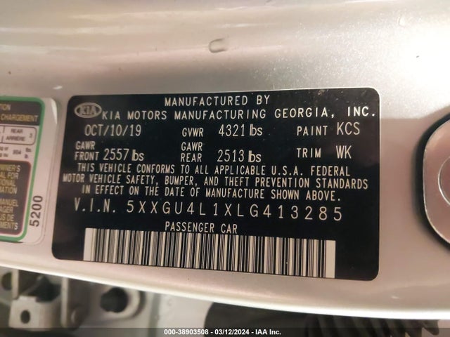 KIA Optima Ex Premium 2020 5XXGU4L1XLG413285 Image 9