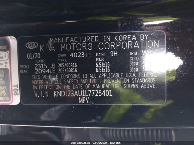 KNDJ23AU1L7726401 KIA SOUL S
