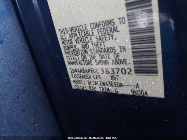 1N4AA6AP6GC383702 Nissan Maxima 3.5 Sl