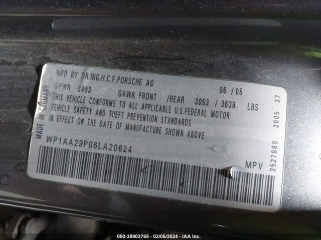 2006 PORSCHE CAYENNE WP1AA29P06LA20624 Photo 8