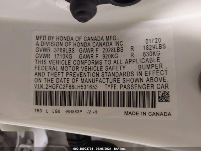 Honda Civic Sport 2020 2HGFC2F88LH531653 Image 9