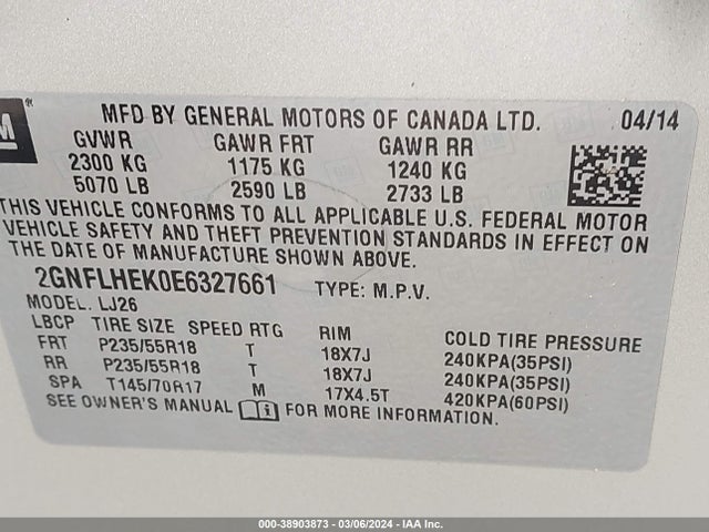 Chevrolet Equinox Ltz 2014 2GNFLHEK0E6327661 Image 9